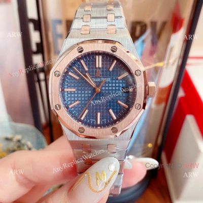 Replica Audemars Piguet Royal Oak 37mm Lady Watch 2-Tone Rose Gold